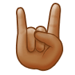 🤘🏽 Sign of The Horns: Medium Skin Tone, Emoji by Samsung