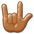 🤟🏽 Signe Je T’aime : Peau Légèrement Mate Emoji par Samsung