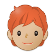 🧑🏼‍🦰 Взрослый: Светлый Тон Кожи Рыжие Волосы, смайлик от Samsung