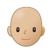 🧑🏼‍🦲 Erwachsener: Mittelhelle Hautfarbe, Glatze Emoji von Samsung