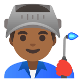👨🏾‍🏭 Fabrikarbeiter: Mitteldunkle Hautfarbe Emoji von Google