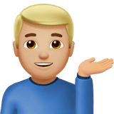 💁🏼‍♂️ Man Tipping Hand: Medium-Light Skin Tone, Emoji by Apple