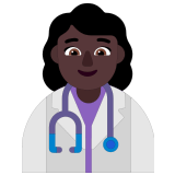 👩🏿‍⚕️ Woman Health Worker: Dark Skin Tone, Emoji by Microsoft