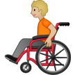 🧑🏼‍🦽 Person in Manual Wheelchair: Medium-Light Skin Tone, Emoji by Samsung