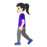 🚶🏻‍♀️ Woman Walking: Light Skin Tone, Emoji by Google