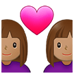 👩🏽‍❤️‍👩🏽 Couple with Heart: Woman, Woman, Medium Skin Tone, Emoji by Samsung
