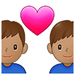 👨🏽‍❤️‍👨🏽 Couple with Heart: Man, Man, Medium Skin Tone, Emoji by Samsung