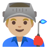 👨🏼‍🏭 Fabrikarbeiter: Mittelhelle Hautfarbe Emoji von Google