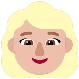 👱🏼‍♀️ Блондинка: Светлый Тон Кожи, смайлик от Microsoft