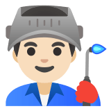 👨🏻‍🏭 Fabrikarbeiter: Helle Hautfarbe Emoji von Google