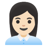 👩🏻‍💼 Büroangestellte: Helle Hautfarbe Emoji von Google