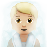 🧖🏼 Person in Steamy Room: Medium-Light Skin Tone, Emoji by Apple