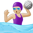 🤽🏼‍♀️ Woman Playing Water Polo: Medium-Light Skin Tone, Emoji by Samsung
