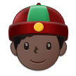 👲🏿 Person with Skullcap: Dark Skin Tone, Emoji by Samsung