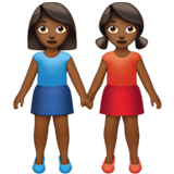 👭🏾 Women Holding Hands: Medium-Dark Skin Tone, Emoji by Apple