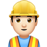 👷🏻‍♂️ Bauarbeiter: Helle Hautfarbe Emoji von Apple