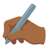 ✍🏾 Writing Hand: Medium-Dark Skin Tone, Emoji by Google