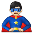 🦸🏻‍♂️ Man Superhero: Light Skin Tone, Emoji by Samsung