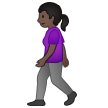 🚶🏿‍♀️ Woman Walking: Dark Skin Tone, Emoji by Samsung
