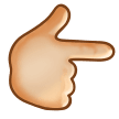 👉🏼 Nach Rechts Weisender Zeigefinger: Mittelhelle Hautfarbe Emoji von Samsung