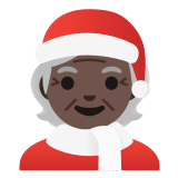 🧑🏿‍🎄 Санта: Очень Темный Тон Кожи, смайлик от Google