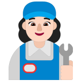 👩🏻‍🔧 Woman Mechanic: Light Skin Tone, Emoji by Microsoft