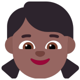 👧🏾 Mädchen: Mitteldunkle Hautfarbe Emoji von Microsoft
