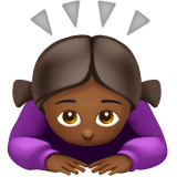 🙇🏾‍♀️ Sich Verbeugende Frau: Mitteldunkle Hautfarbe Emoji von Apple