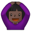 🙆🏿‍♀️ Frau Mit Händen Auf Dem Kopf: Dunkle Hautfarbe Emoji von Samsung