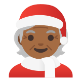 🧑🏾‍🎄 Mx Claus: Medium-Dark Skin Tone, Emoji by Google