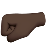 🤛🏿 Left-Facing Fist: Dark Skin Tone, Emoji by Apple
