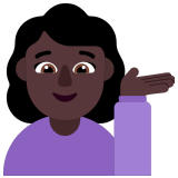 💁🏿‍♀️ Woman Tipping Hand: Dark Skin Tone, Emoji by Microsoft