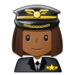 👩🏾‍✈️ Woman Pilot: Medium-Dark Skin Tone, Emoji by Samsung