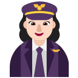 👩🏻‍✈️ Женщина-Пилот: Очень Светлый Тон Кожи, смайлик от Microsoft