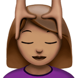 💆🏽‍♀️ Woman Getting Massage: Medium Skin Tone, Emoji by Apple