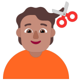 💇🏽 Person Getting Haircut: Medium Skin Tone, Emoji by Microsoft