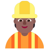 👷🏾 Bauarbeiter(in): Mitteldunkle Hautfarbe Emoji von Microsoft