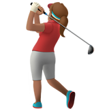 🏌🏽‍♀️ Woman Golfing: Medium Skin Tone, Emoji by Apple