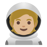 🧑🏼‍🚀 Astronaute : Peau Moyennement Claire Emoji par Google