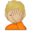 🤦🏼 Personne Avec La Paume Sur Le Visage : Peau Moyennement Claire Emoji par Samsung