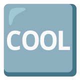 🆒 Wort „cool“ in Blauem Quadrat Emoji von Google