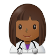 👩🏾‍⚕️ Woman Health Worker: Medium-Dark Skin Tone, Emoji by Samsung