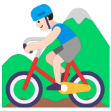 🚵🏻‍♂️ Мужчина на Горном Велосипеде: Очень Светлый Тон Кожи, смайлик от Microsoft