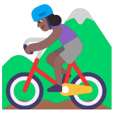🚵🏾‍♀️ Woman Mountain Biking: Medium-Dark Skin Tone, Emoji by Microsoft