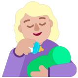 👩🏼‍🍼 Woman Feeding Baby: Medium-Light Skin Tone, Emoji by Microsoft