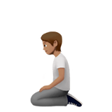 🧎🏽 Person Kneeling: Medium Skin Tone, Emoji by Apple