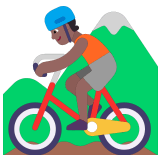 🚵🏾 Mountainbiker(in): Mitteldunkle Hautfarbe Emoji von Microsoft