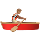 🚣🏽 Person Rowing Boat: Medium Skin Tone, Emoji by Apple