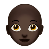 👩🏿‍🦲 Woman: Dark Skin Tone, Bald, Emoji by Apple