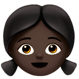 👧🏿 Mädchen: Dunkle Hautfarbe Emoji von Apple
